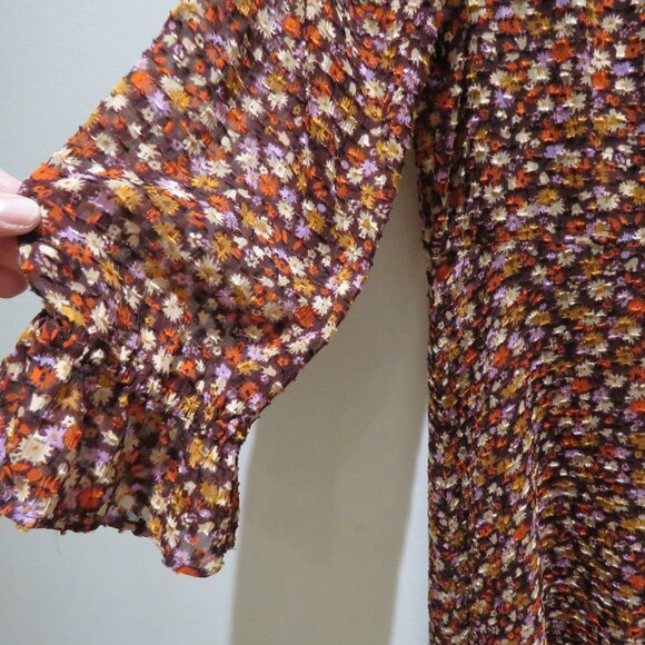 MADEWELL Long-Sleeve Crossover Midi Dress Clipdot Spring Prairie Floral Twee 6 - Picture 14 of 16